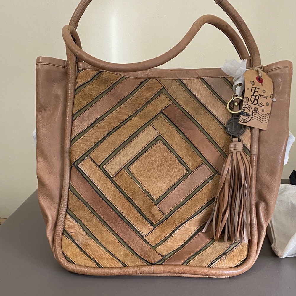 FIRENZE BELLA Large Leather Tote Bag